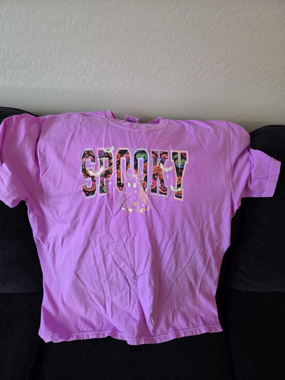 Comfort Colors Pink 'Spooky' Graphic Short Sleeve Tee